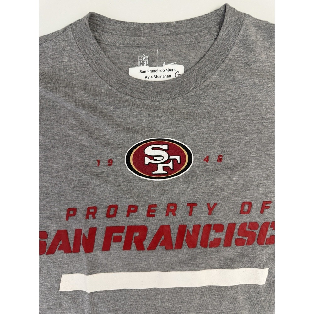 Nike San Francisco 49ers Team Issued Shirt Kyle Shanahan Head Coach NFL Gray M - Picture 11 of 11